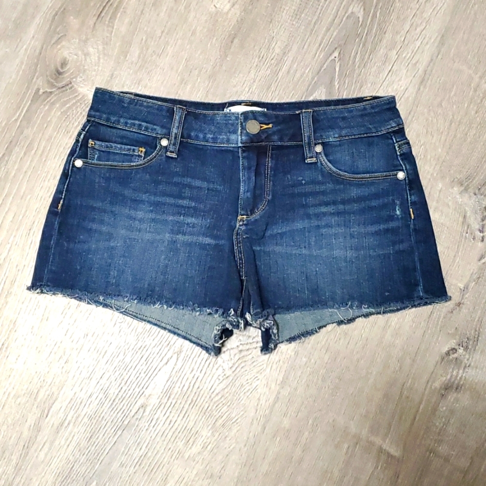 Paige Catalina Denim Jean Shorts Women's Size 25 Blue Mid Rise Zipper Fly